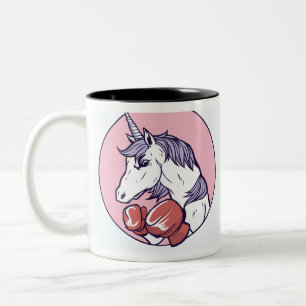 Boxing Unicorn Tweekleurige Koffiemok