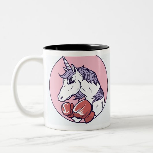 Boxing Unicorn Tweekleurige Koffiemok (Links)