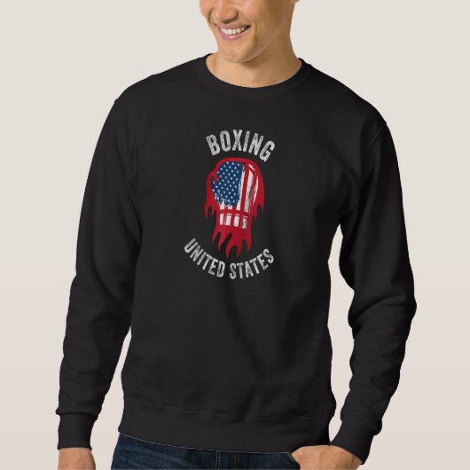 Boxing US Support the Team Usa Flag Boxer Raglan Trui (Voorkant)