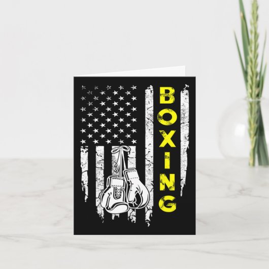 Boxing VS Amerikaanse vlag op 4 juli patriottisch Kaart (Voorkant)