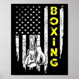 Boxing VS Amerikaanse vlag op 4 juli patriottisch Poster