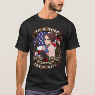 Boxing Woman Retro Het is tijd voor boxing T-shirt