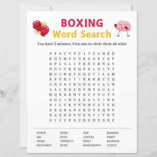 Boxing Word Search spel
