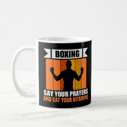 Boxing zegt je gebeden boxer-trainer koffiemok (Links)