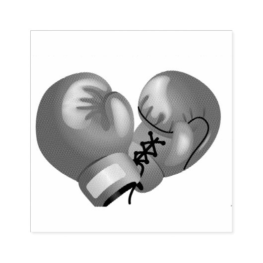Boxinghandschoenen Design Wooden Stamp Rubberstempel (Afrduk)