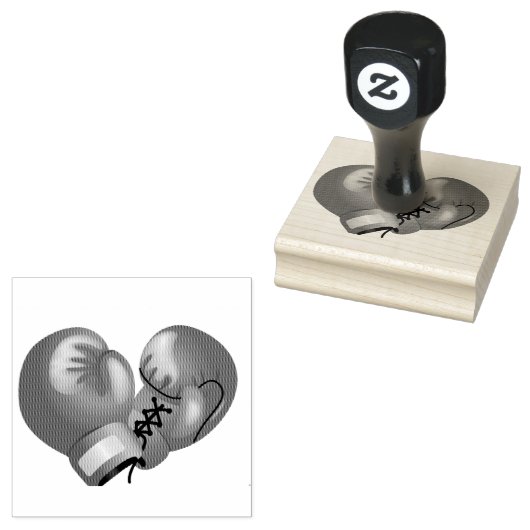 Boxinghandschoenen Design Wooden Stamp Rubberstempel (Gestempeld)