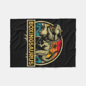 Boxingsaurus T Rex Dinosaur Boksen Saurus Familie  Fleece Deken (Voorkant (Horizontaal))