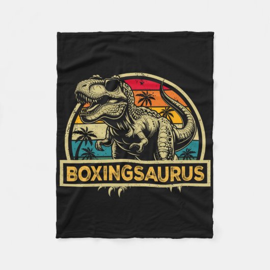 Boxingsaurus T Rex Dinosaur Boksen Saurus Familie  Fleece Deken (Voorkant)