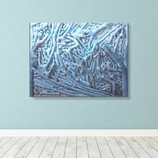 Boxknipsels: blauw canvas afdruk (Insitu (Houten vloer))