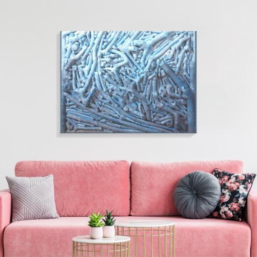 Boxknipsels: blauw canvas afdruk (Insitu (Woonkamer))