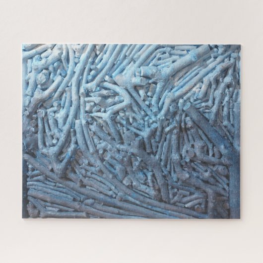 Boxknipsels: blauw legpuzzel (Horizontaal)