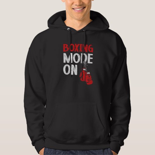Boxmodus op professionele boxer Knockout Puncher Hoodie (Voorkant)