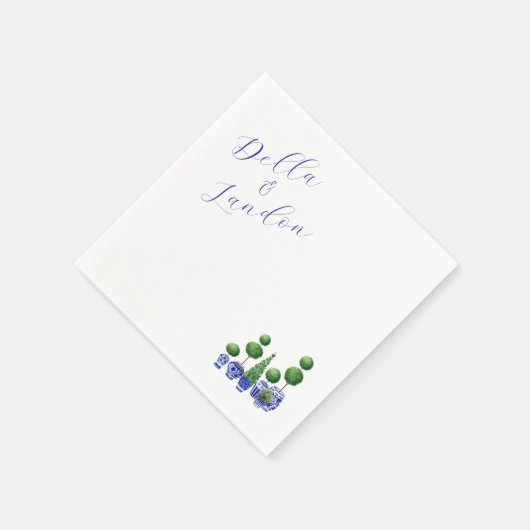 Boxwood Blauw - Cocktail Papier servet (Hoek)