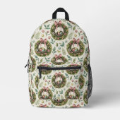 Boxwood Easter Wreath Pink Bow with Egg Bedrukte Rugzak (Voorkant)