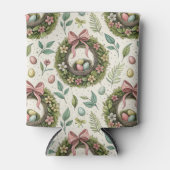 Boxwood Easter Wreath Pink Bow with Egg Blikjeskoeler (Voorkant)