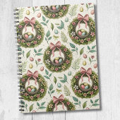 Boxwood Easter Wreath Pink Bow with Egg Notitieboek