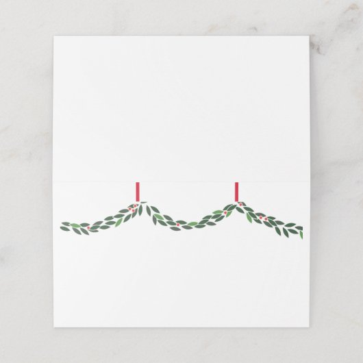 Boxwood Garland Kerstkaart Plaatskaartje (Buitenkant ongevouwen)
