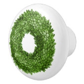 Boxwood Green Wreath Keramische Knop (Rechts)