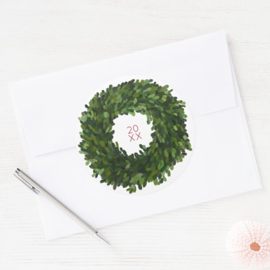 Boxwood krans kerst vakantie Sticker (Envelop)