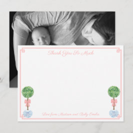  Boxwood Little Girl Baby shower Geboortefoto Bedankkaart