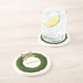 Boxwood met Bak, aangepaste naam of groet Zandsteen Onderzetter (Zijkant)