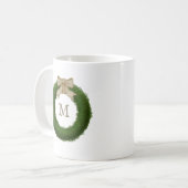 Boxwood met roestbruin, met aangepaste monogrammen koffiemok (Voorkant links)