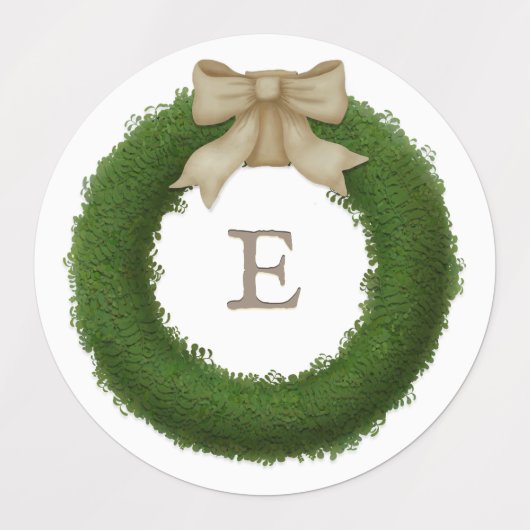 Boxwood met roestbruin, met aangepaste monogrammen labels (Design 2)