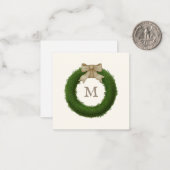 Boxwood met roestbruin, met aangepaste monogrammen notitiekaartje (Voorkant / Achterkant in situ)