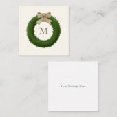 Boxwood met roestbruin, met aangepaste monogrammen notitiekaartje (Voorkant / Achterkant)