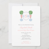 Boxwood Monogram Ginger Jar Girl Baby shower Party Kaart (Voorkant)