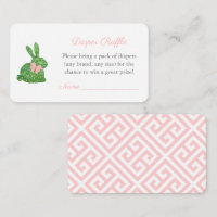 Boxwood Rabbit Girl Baby shower Diaper Raffle