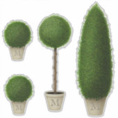 Boxwood Topiary Collectie Monogrammen of Spelling Sticker (Voorkant)