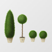 Boxwood Topiary Garden Custom Monogram Alphabet Raamsticker (Vel)