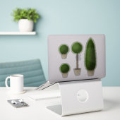 Boxwood Topiary Planten Monogram Aangepast alfabet Sticker (Laptop op bureau)