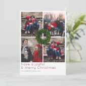 Boxwood Wreate 4 Grid Kerstfeestdag Feestdagenkaart (Staand voorkant)