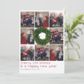 Boxwood Wreate 8 Grid Kerstfeestdag Feestdagenkaart (Staand voorkant)