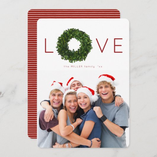 Boxwood Wreate kerstfeestdag Kaart (Voorkant / Achterkant)