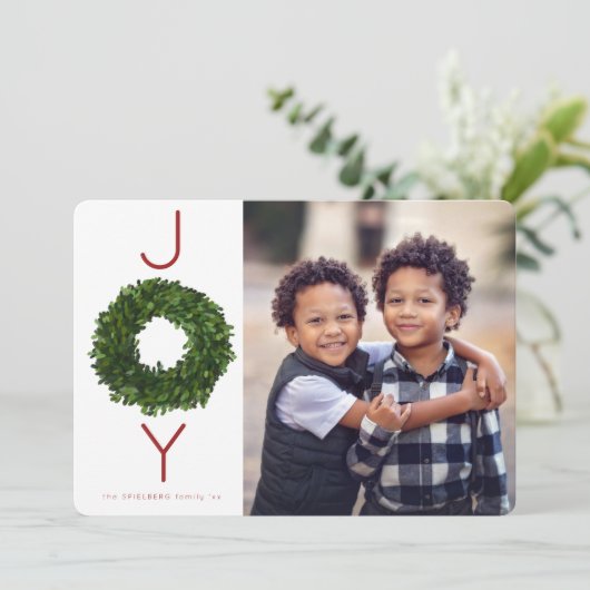 Boxwood Wreate kerstfeestdag Kaart (Staand voorkant)