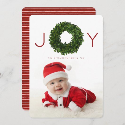 Boxwood Wreate kerstfeestdag Kaart (Voorkant / Achterkant)