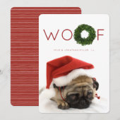 Boxwood Wreath Pet Kerstfeestdag Flat Kaart (Voorkant / Achterkant)