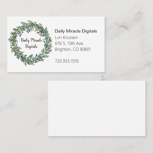 Boxwood Wreath Visitekaartje (Voorkant / Achterkant)