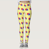 Boxy Vormen: lichtgeel Leggings (Voorkant)