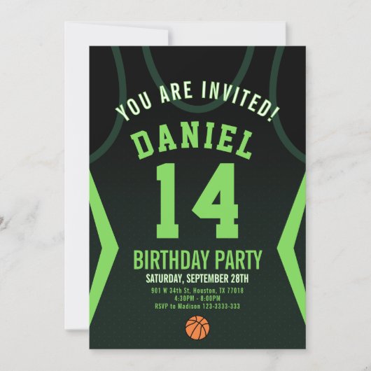 Boy 14 Birthday Invitation Kaart (Voorkant)