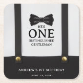 Boy 1st Birthday One Distinguished Gentleman Kartonnen Onderzetters (Voorkant)