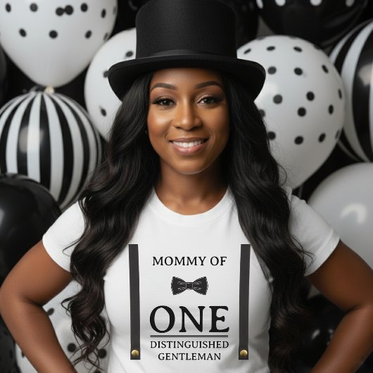 Boy 1st Birthday One Distinguished Gentleman Mom T-shirt