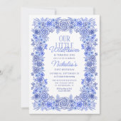 Boy 1st Birthday Wildflower Bloemen Kaart (Voorkant)