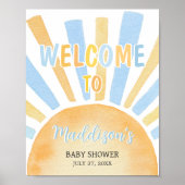 Boy A Little Ray of Sunshine Baby shower Welkom Poster (Voorkant)