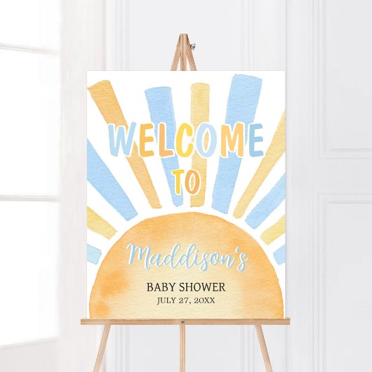 Boy A Little Ray of Sunshine Baby shower Welkom Poster