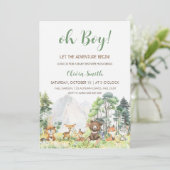 Boy Adventure Baby shower Kaart (Staand voorkant)