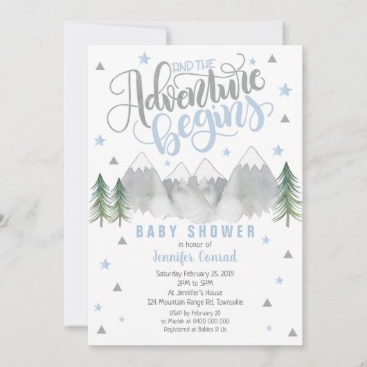 Boy Adventure Baby shower Uitnodiging (Voorkant)